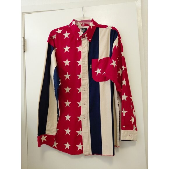 Brooks & Dunn Vintage Panhandle Slim USA Flag American Button Down Shirt XL - Picture 1 of 9